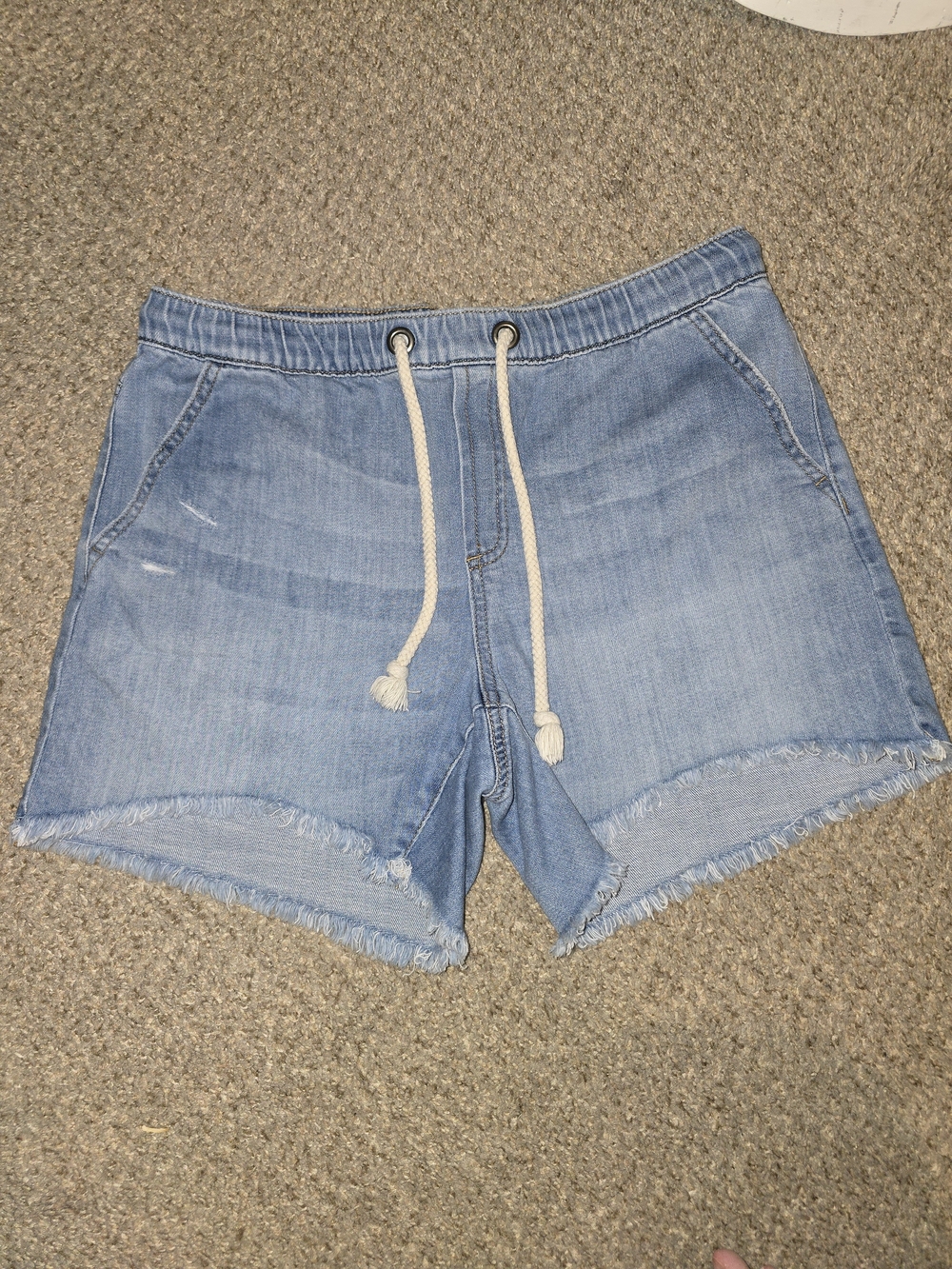 aerie Light Blue Denim Drawstring Pull On Shorts Size Medium